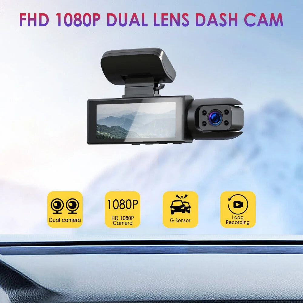 Camera DVR Car 3.16-Inch for Vision Night - Recorder Dual Enhanced Paddsun Safety Lens