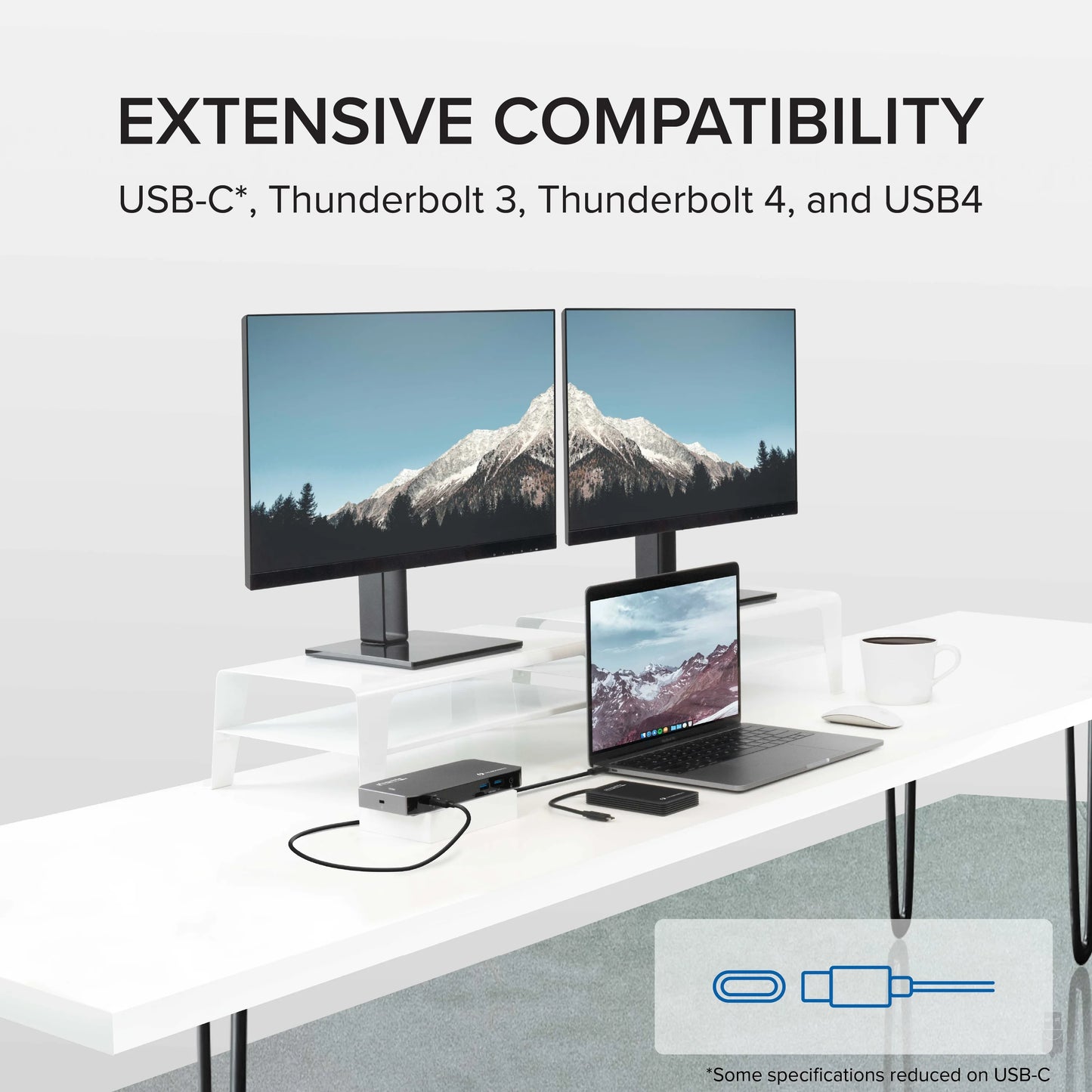 USB-C, Windows Gigabit with 2x with Dock and Ethernet, HDMI, 96W 3x Plugable USB Charging, Compatible USB-C and 40Gbps and DisplayPort Jack Laptops, 3.0, Thunderbolt - Audio Mac