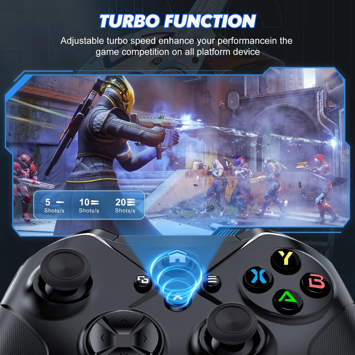 Vibration One and Series Sensor Dual with for Xbox PC, Xbox Turbo X-S/ Macro and Function, Wireless Six-Axis Support X-S/ Xbox Controller