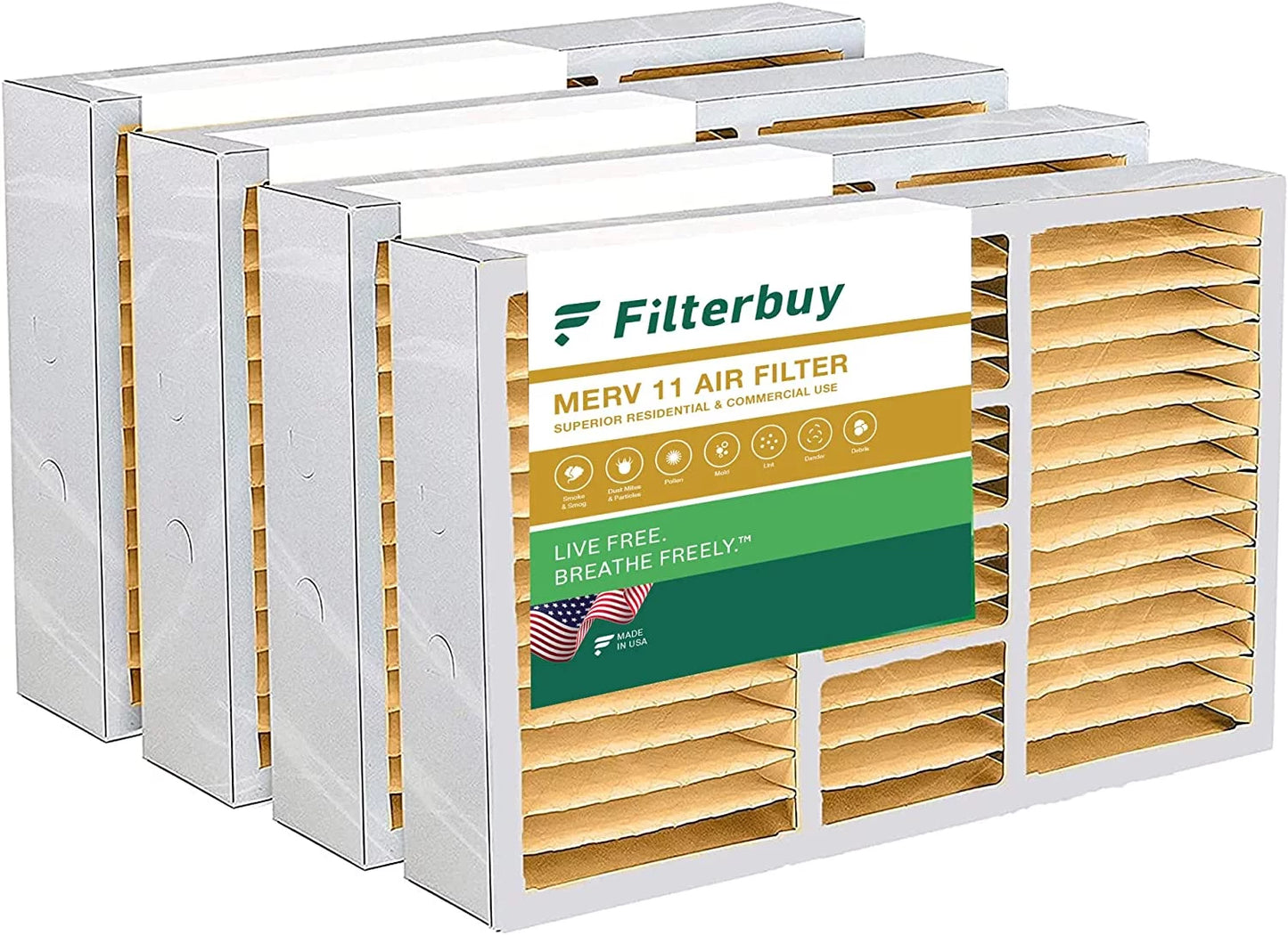 AC Filterbuy 11 Air x6664 17x26x4 MERV (4-Pack) HVAC for Furnace Lennox Pleated Filters