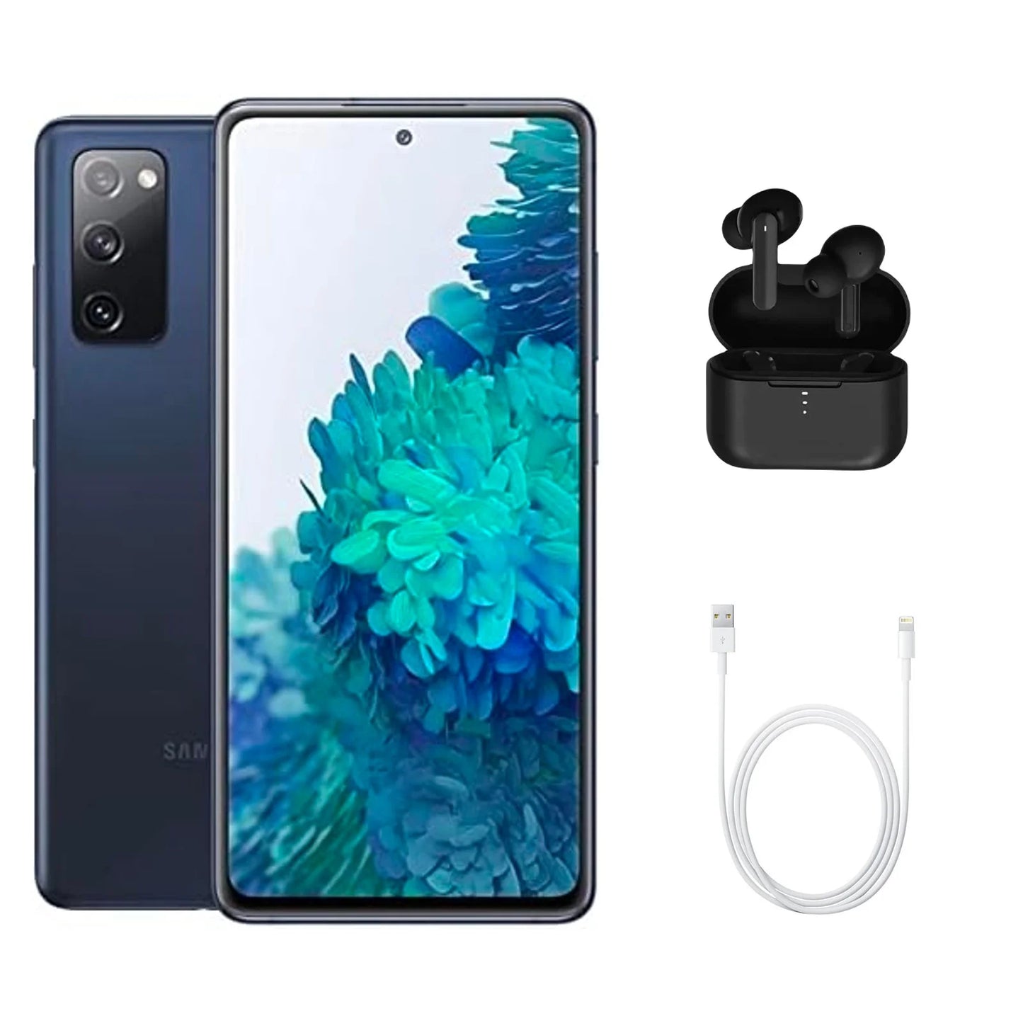 Restored 128GB Galaxy Wireless FE Navy (Refurbished) A+) G781V Samsung Cloud w/ Unlocked) (Verizon 5G S20 (Grade Earbuds