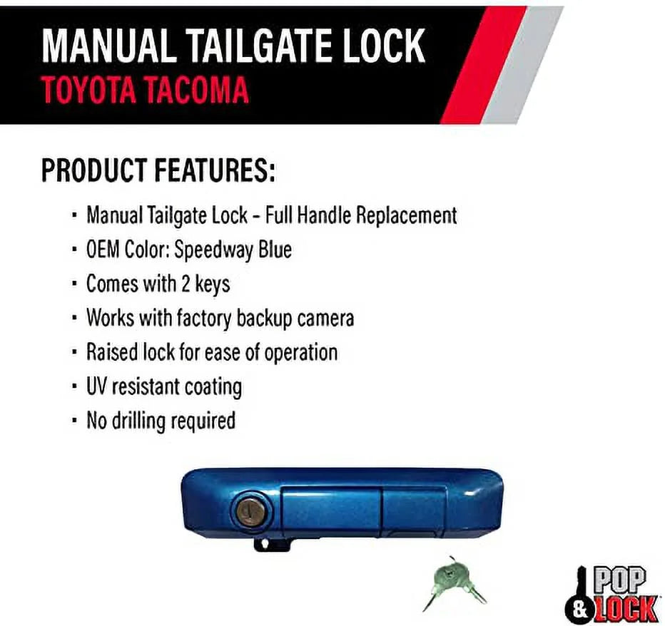 Metallic Manual Nautical Blue (Standard & Lock PL5507 Pop for Tacoma Lock Tailgate Toyota Lock)