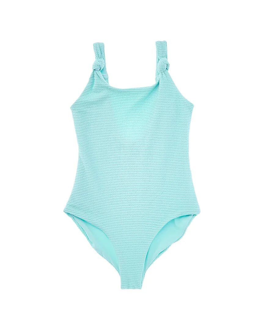 Bella One-Piece Swimsuit, girls 10 Knotted Dahl