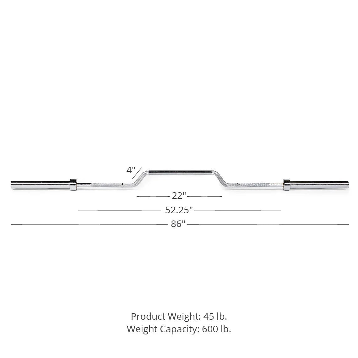 Chrome LB, Finish 7 Olympic Bar, FT Rated 600 Press Cambered Titan Fitness Bench