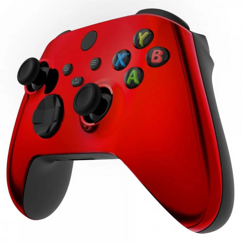 (with jack) Custom Design "Chrome One X Unique Controller Xbox UN-MODDED 3.5 Red"