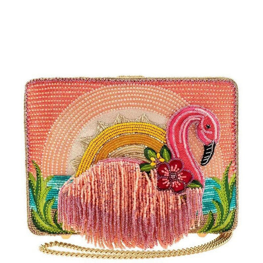 New Tropics Handbag Pink Beaded Frances Mary Flamingo Multi Bag Crossbody