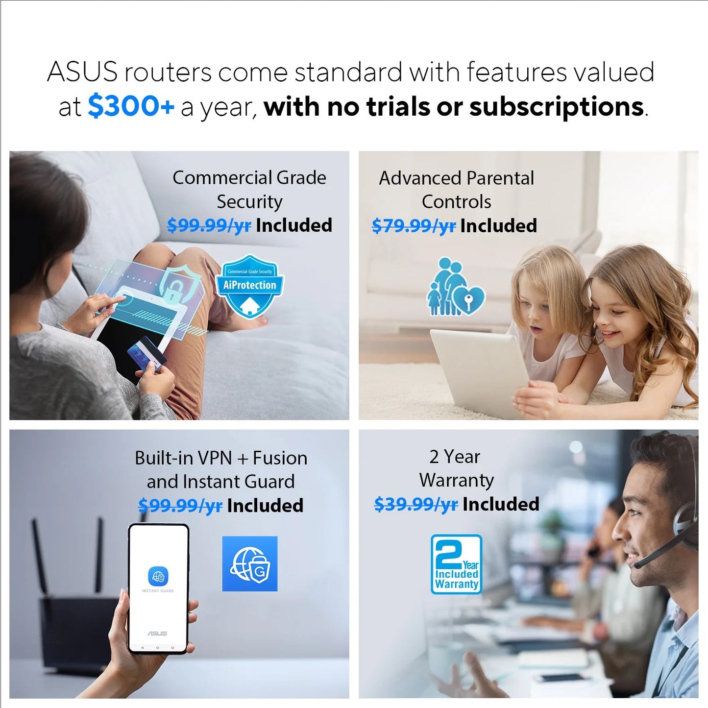 5,500 6.6Gbps, ASUS SSIDs, life-time 6 security (XT8-WHITE)-2 port to ZenWiFi controls, sq.ft/6+rooms, Tri-band parental 3 pack, and Coverage network WiFi up Whole-Home 2.5G System AX Mesh free