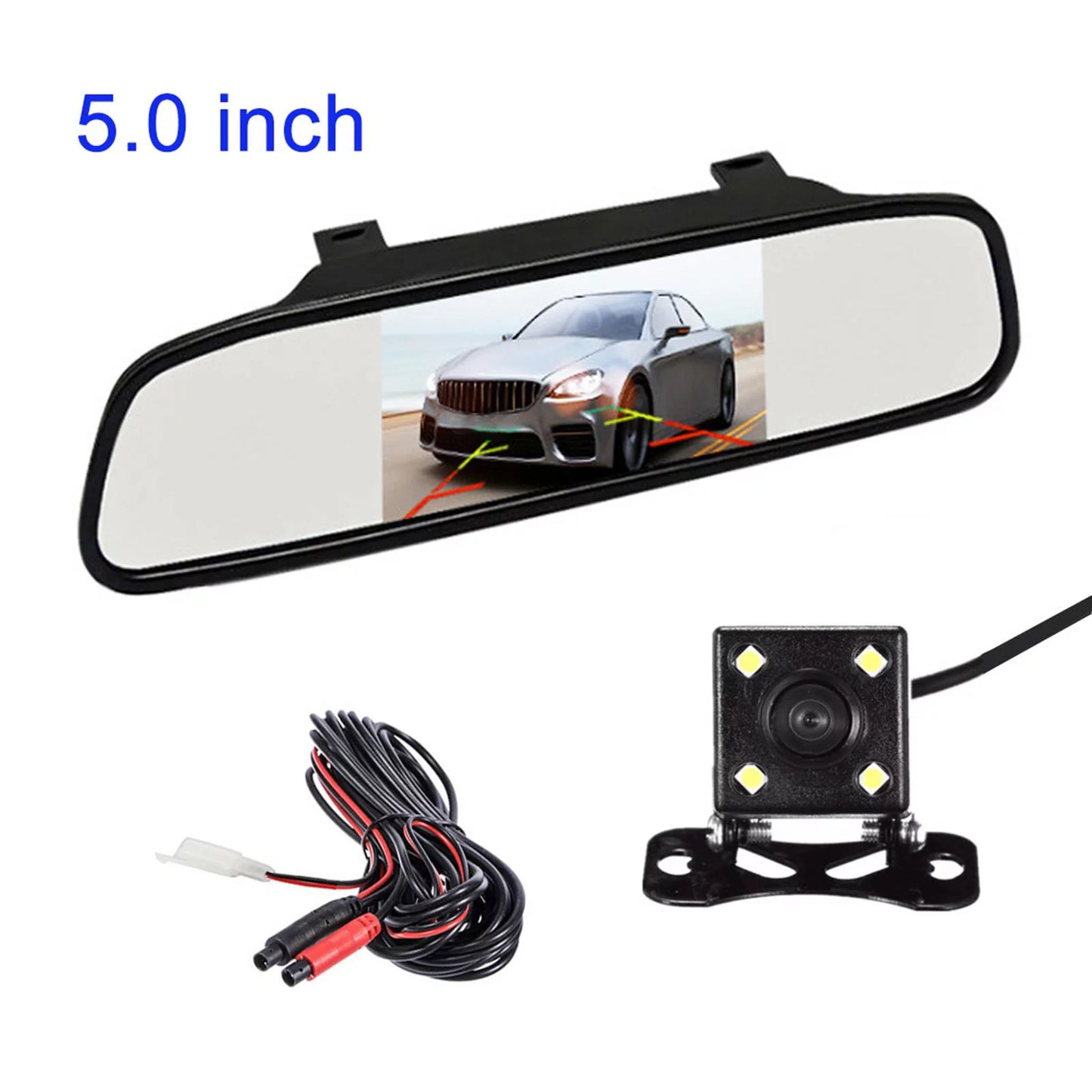 Video with Monitor Car Display Camera Rearview Inch 5 Mirror Reversing Auto