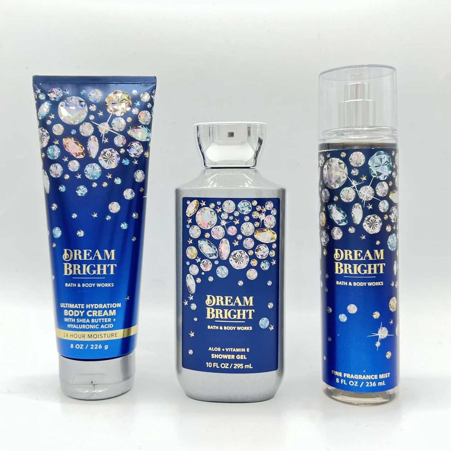 Dream Gel Body Shower 8oz & 3-Piece Cream, Bath Body Works Mist Fragrance Bundle and 8oz 10oz Bright Fine