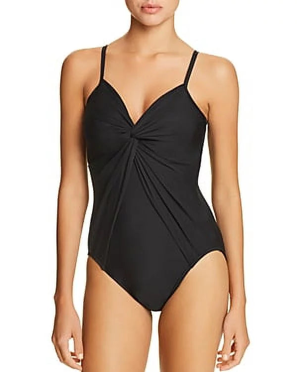 Love Rock Solid Piece One Miraclesuit US BLACK Swimsuit, 10 Knot