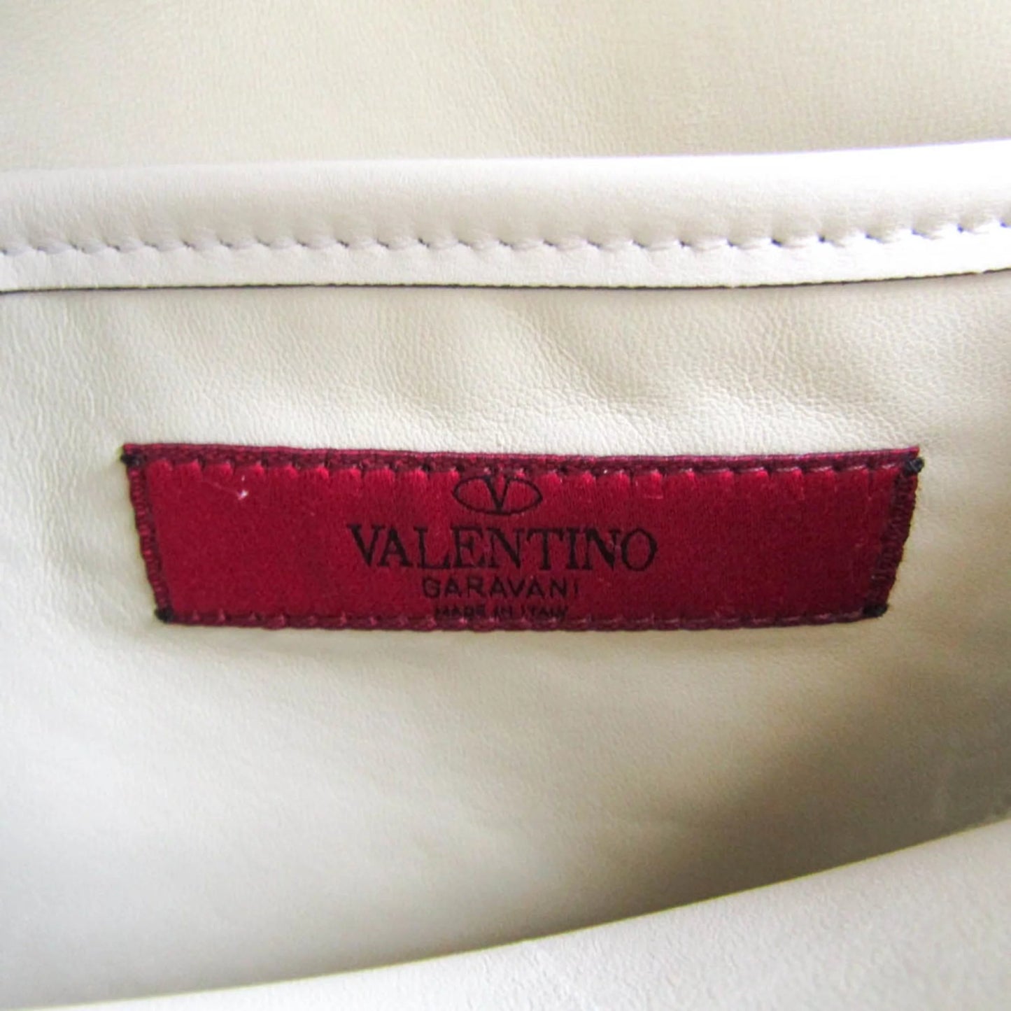 Leather (Good) Valentino Bag Shoulder Garavani Light Women,Men Pre-Owned Beige