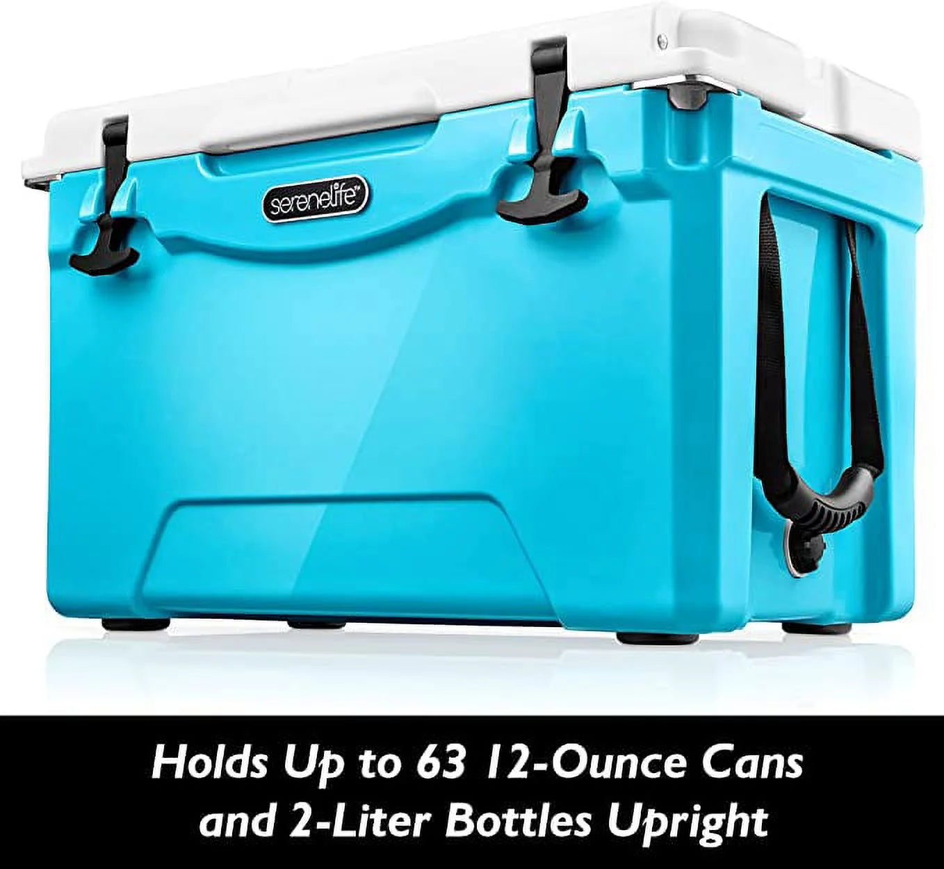 Box Holds Up Keep 63 Days, 35-Quart to Cooler SereneLife Portable Cans, Blue Up Duty to Ice Heavy 5