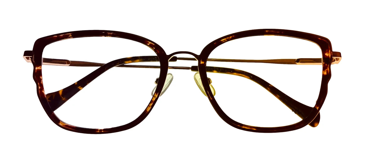 Eyeglass Gold D116. Women's Butterly Brand Lucky Metal Tortoise 54mm