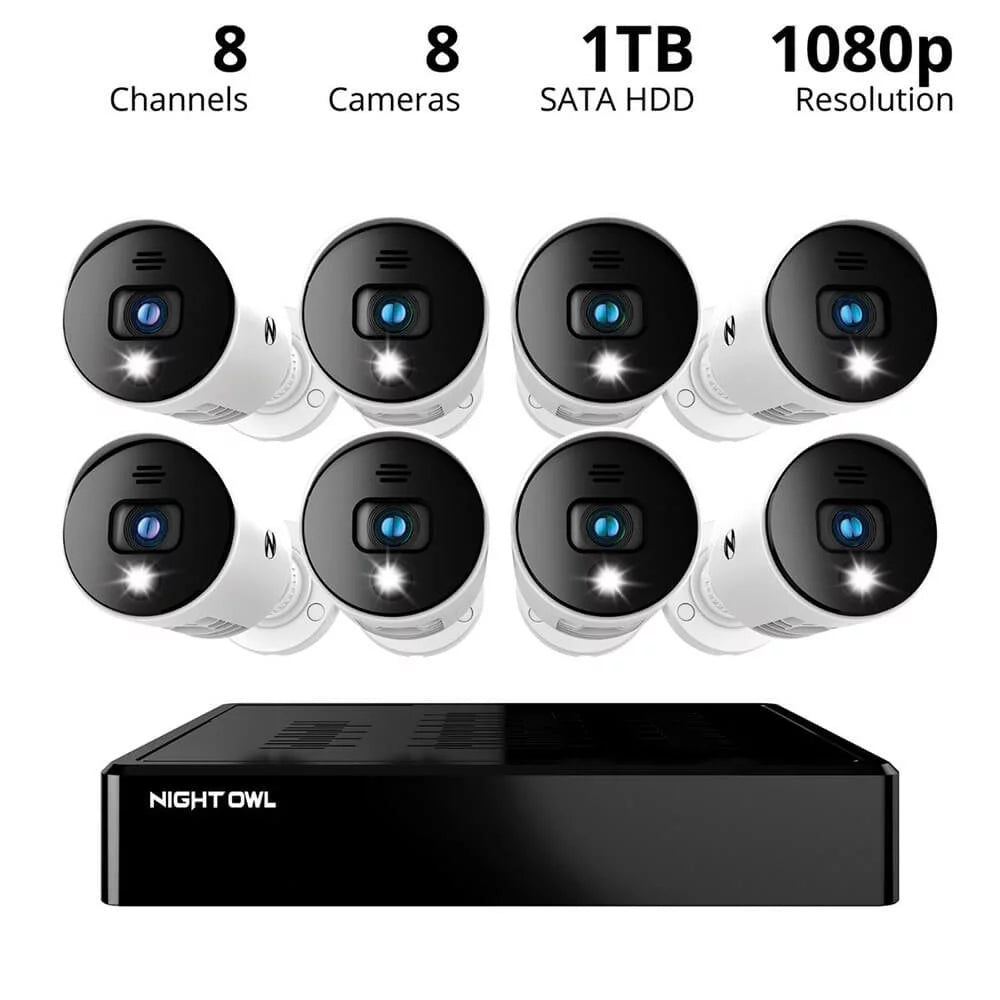 1080p Channel & 1080p 8 Cameras 8 Audio with BTD2818LSA DVR Light BTD2 Series x Bluetooth Night Owl