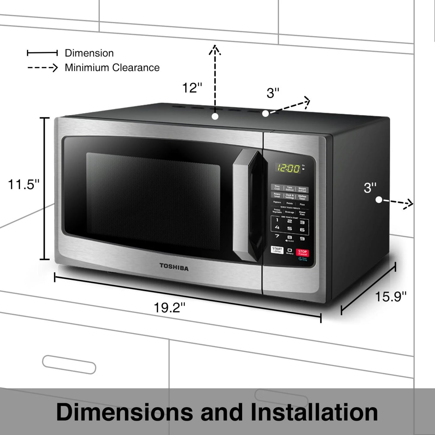 Steel Ft. ML2-EM25PAESS Cu. Microwave, Stainless Toshiba 0.9