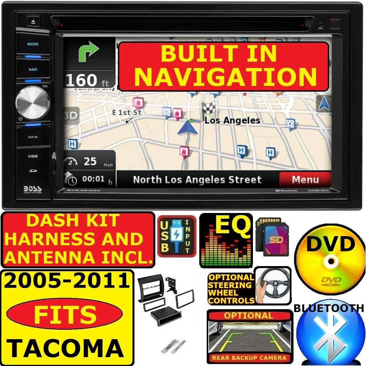 CARPLAY BLUETOOTH 05-11 ANDROID FOR RADIO USB NAVIGATION STEREO APPLE CD/DVD AUTO TACOMA CAR