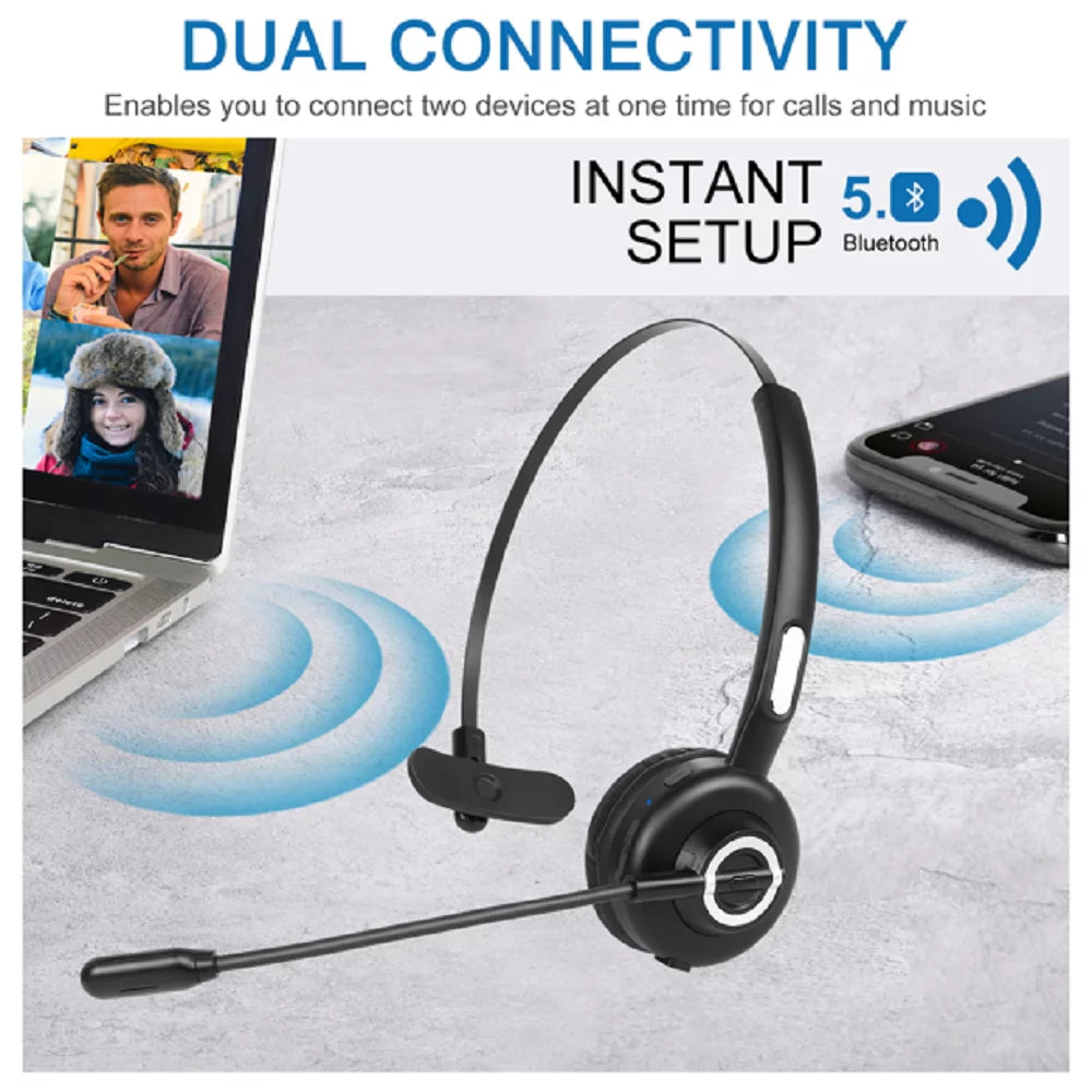 with UX-M97 Wireless 3 Headset vivo for Dock Bluetooth Function Wireless Comfortable Phone Cell With Mute Isolation NEX Microphone, Headset, Charging Base Noise Headset Mic with Charging