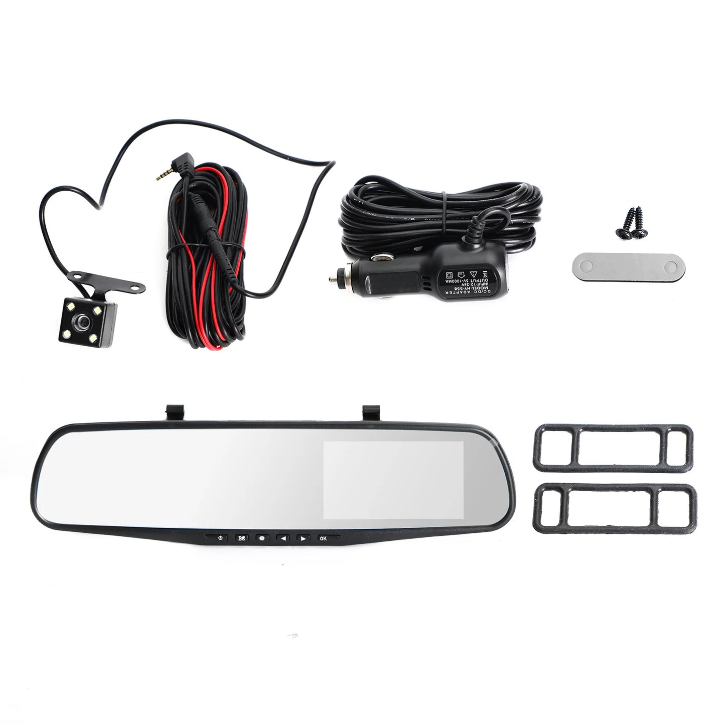 Cam Car Mirror Dash DVR HD Camera Recorder Front Dual 1080P Rearview Rear Video