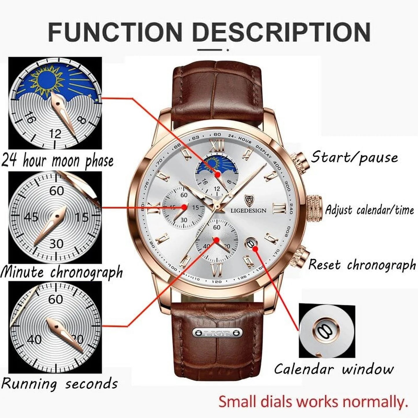 Sport Watches Mens White Brand Quartz Silver Chronograph Leather Watch Waterproof Men Military Clock Masculino Business Luxury Relogio