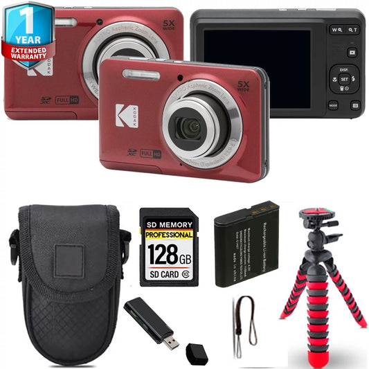 + Yr Case+ Warranty PIXPRO 1 Spider (Red) + Tripod Digital FZ55 Camera Kodak