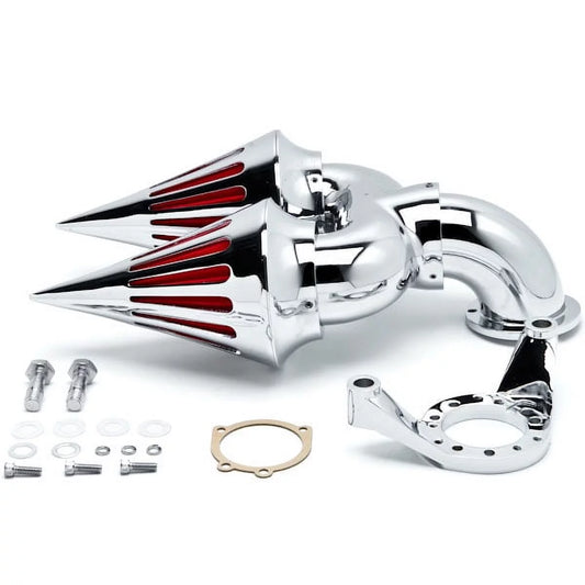 Air Compatible Intake Kit Dyna Krator Harley-Davidson Chrome Filter Spike Custom Applications with Dual Cleaner