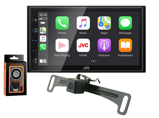 Monitor+Absolute Touchscreen CAM900 Phone Magnet w/ fixed Digital Receiver Multimedia Holder & Rearview Camera JVC KW-M56BT 6.75"