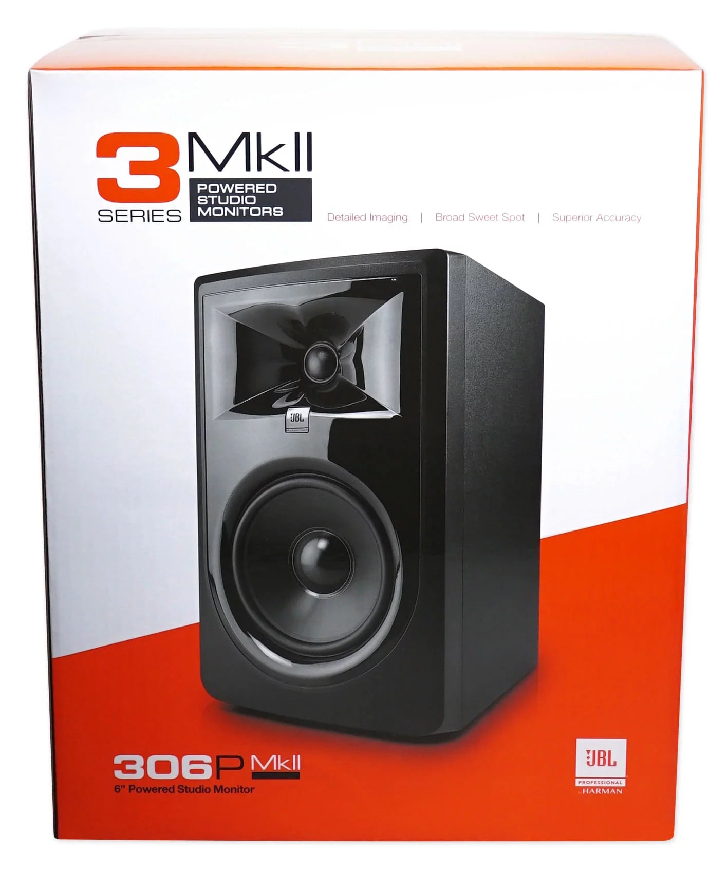 Studio Monitors Speakers+10" 6" Powered MkII JBL 2-Way 2) Active 306P Subwoofer