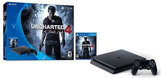 4 Console 4 UMA134 Slim PlayStation Bundle Uncharted Restored 500GB (Refurbished) Black