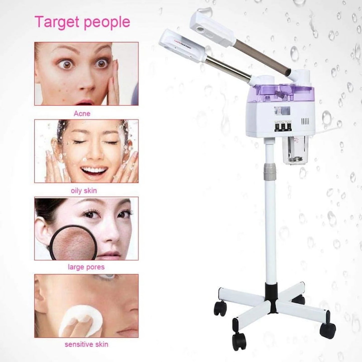 Device Cold Skin Steamer 110/220V Ion Spa Home in Ozone Steaming Facial 1 Sparyer Beauty Hot Care Machine 2 Plug EU/US and Spray