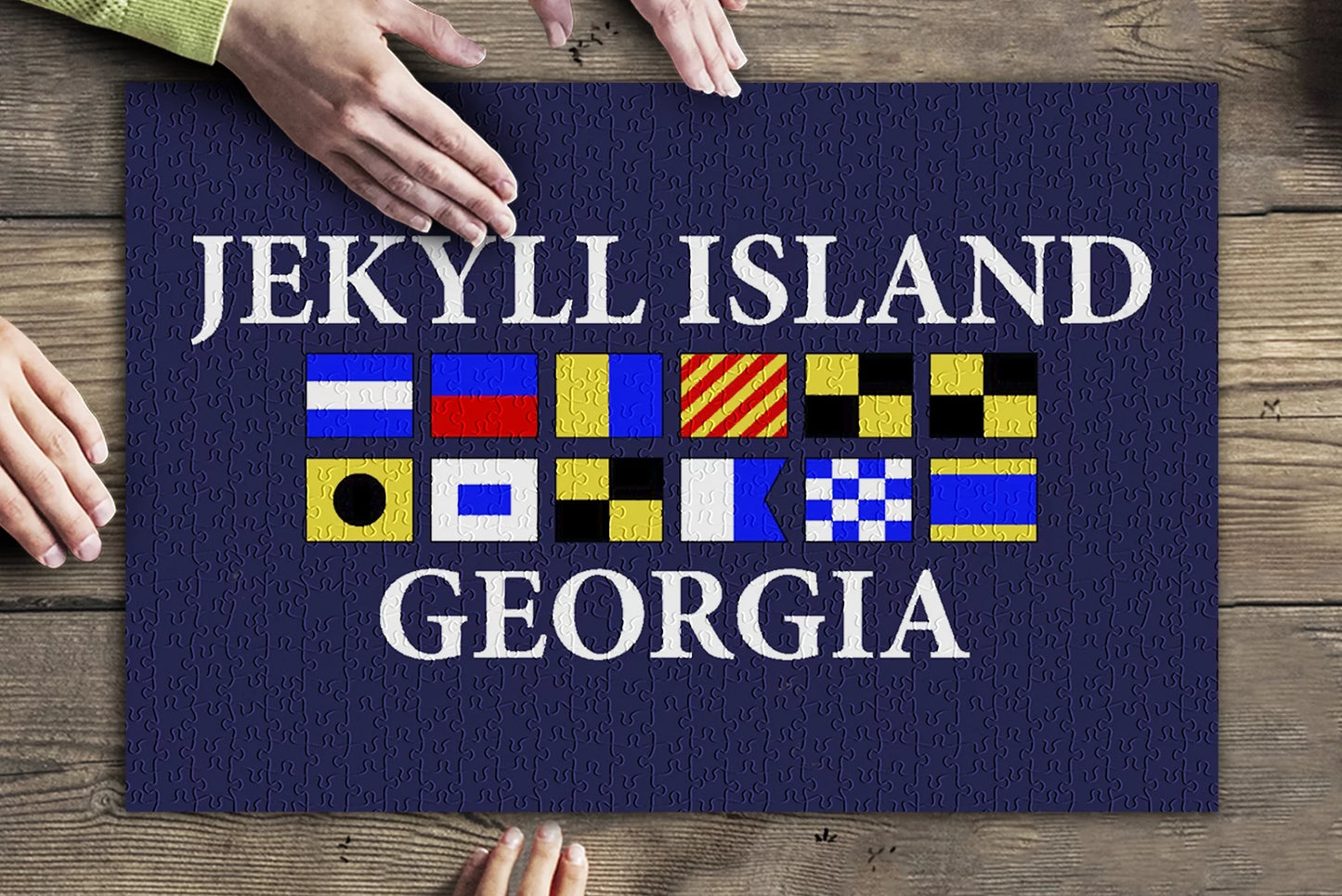 500 USA) Family, Premium Adults and Jigsaw Piece inches, Island, Flags Georgia, Jekyll Puzzle Nautical Made (19x27 for in