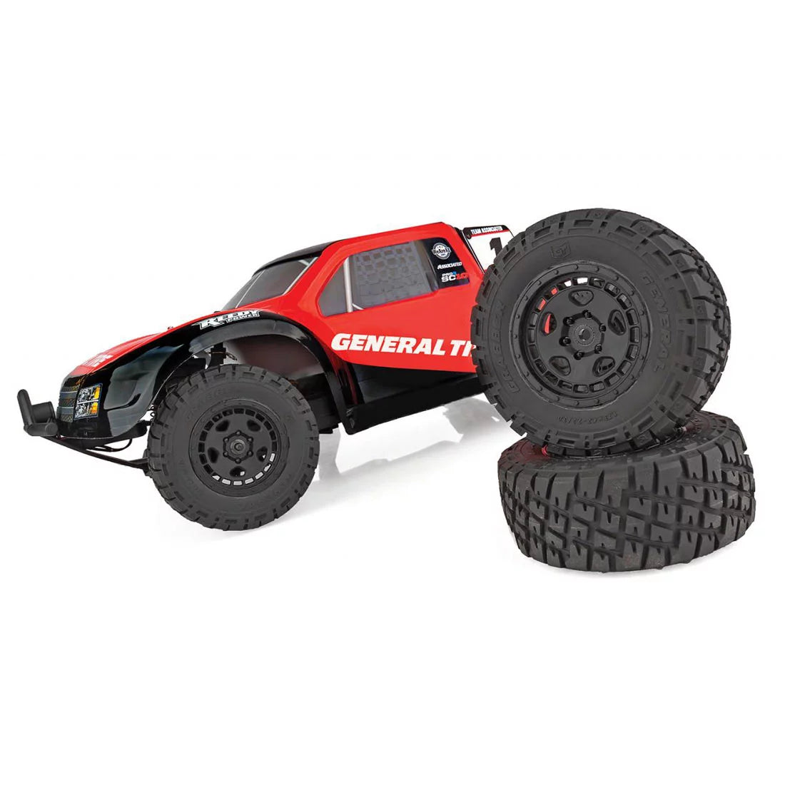 1/10 Team Trucks 4 Drive Wheel LiPo Tire Short Electric Run Ready Course to Truck ASC20531C General Pro4 SC10 1/10 Associated Combo RTR RTR Off-Road