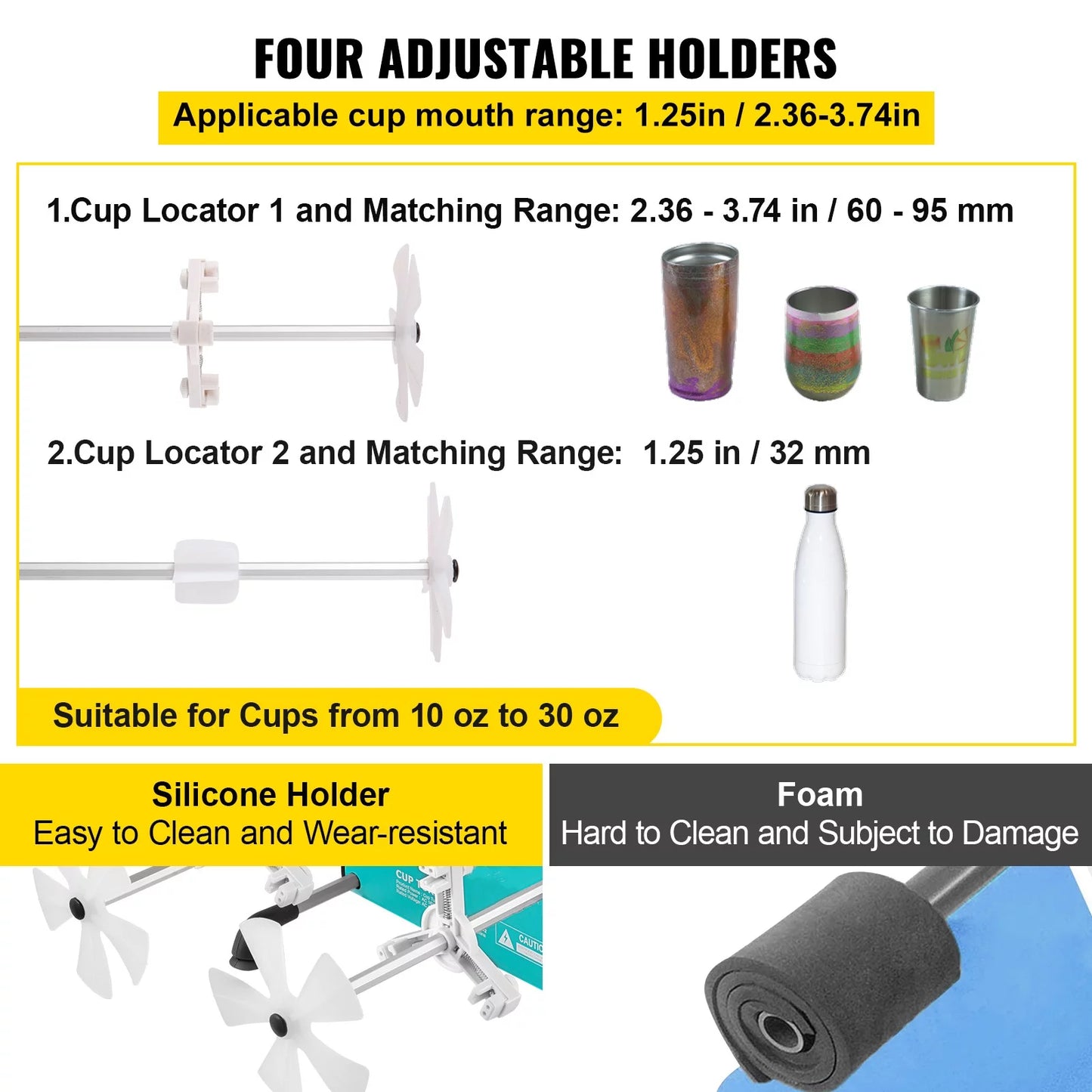 Tumbler, Turner 4 Kit 4 DIY Arms, Independent BENTISM Adjustable with Cup Removable Switches and Machine for Speeds Rotator Epoxy Mute Glitter 4 Motor, Spinner Multiple 2 for Crafts Tumbler Crafts