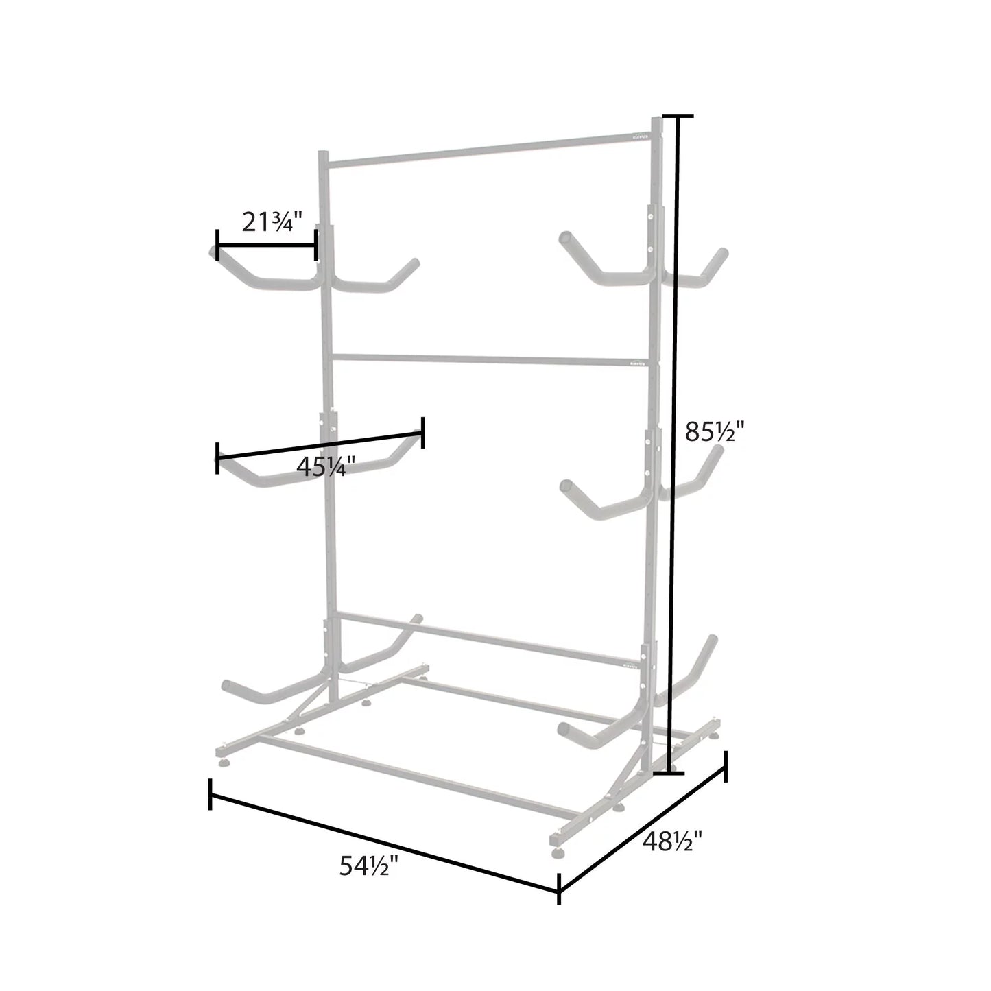 Double-Sided & Elevate 6 Kayak Rack Storage SUP Outdoor