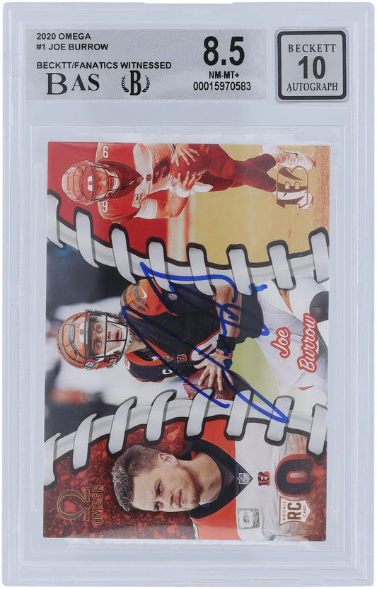 8.5/10 Authentic Rookie Witnessed Fanatics Panini - Subgrades 2020 Autographed Certified Cincinnati Joe Omega Fanatics Card Authenticated - 9.5,8.5,8.5,9.5 #0-1 Bengals Beckett Burrow