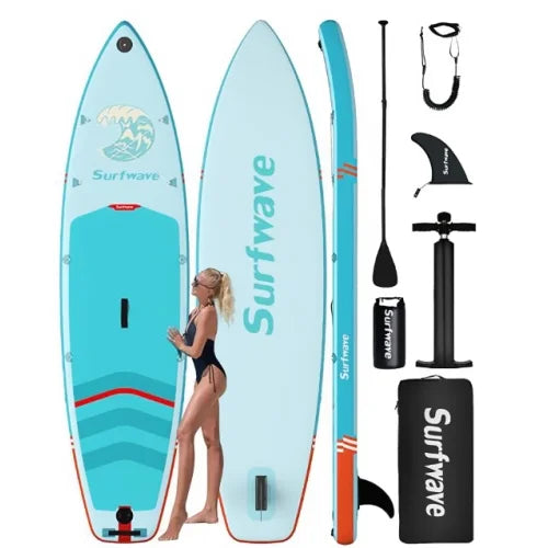 With Accessories & Backpack, Deck Premium Inflatable Paddle Leash, & Pump,Wide SUP Paddle, Stance, Adults Comfort Hand Non-Slip Youth for Stand Boards Up 10'8''*33"*6"