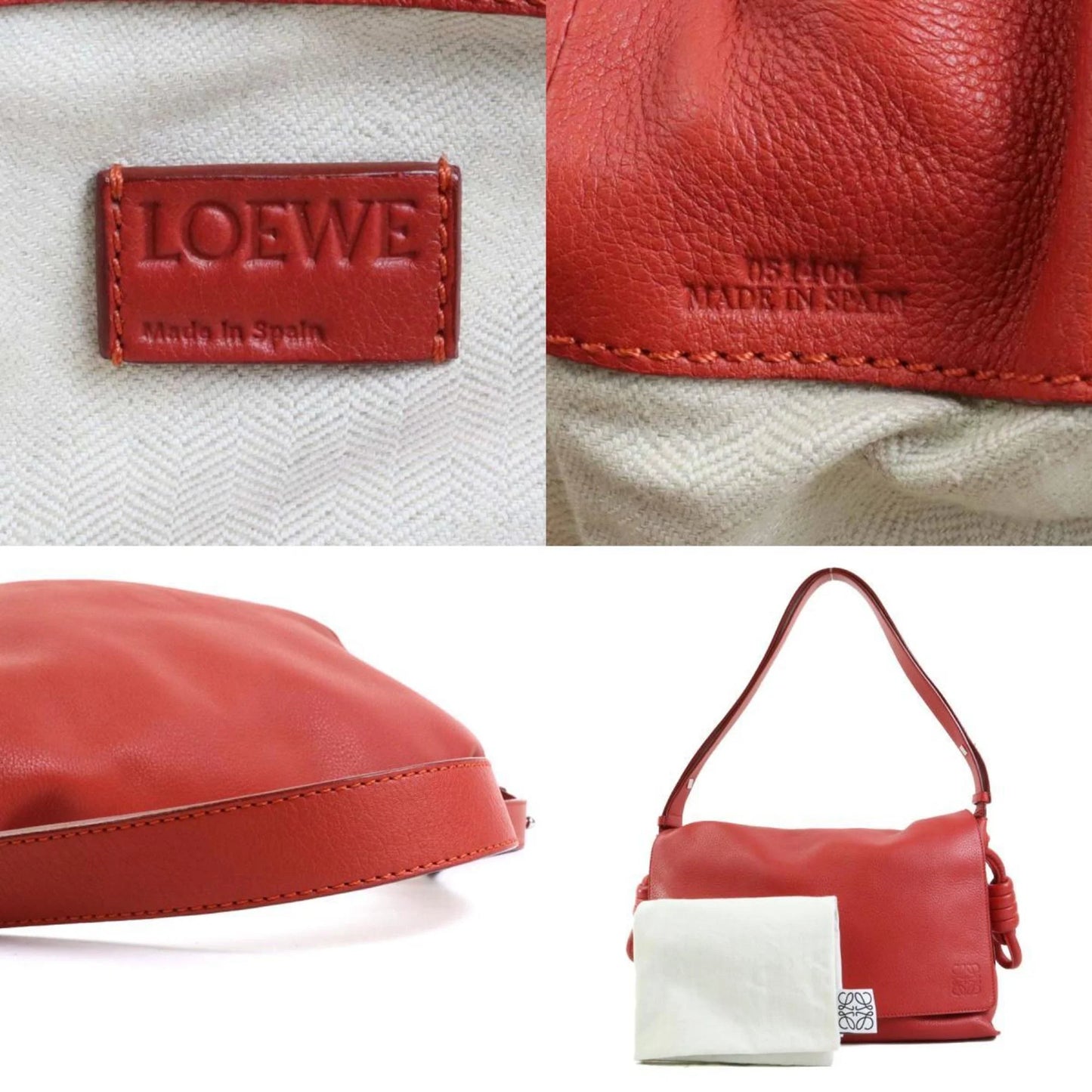 Red Pre-Owned Leather LOEWE Orange Shoulder (Good) Women's Bag