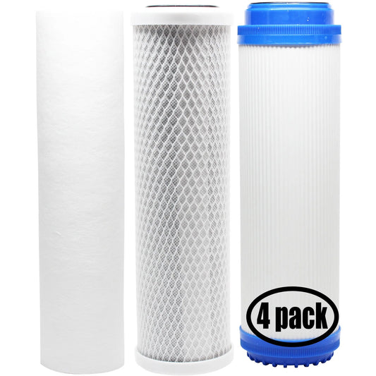 Filter, Carbon for Filter - Denali Includes Compatible Kit Everpure 4-Pack System GAC with Pure Brand EV910012 - RO Sediment Filter & Filter Block CGS-12 PP