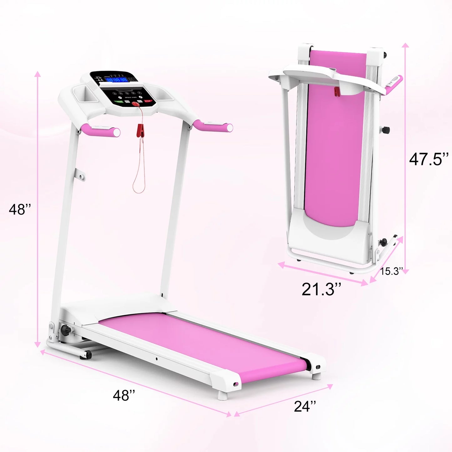 Workout Gym Easily for Motorized Treadmill for Machine Save Electric Jogging Apartment, Walking Folding Fitness Home, Small Space Install, Running