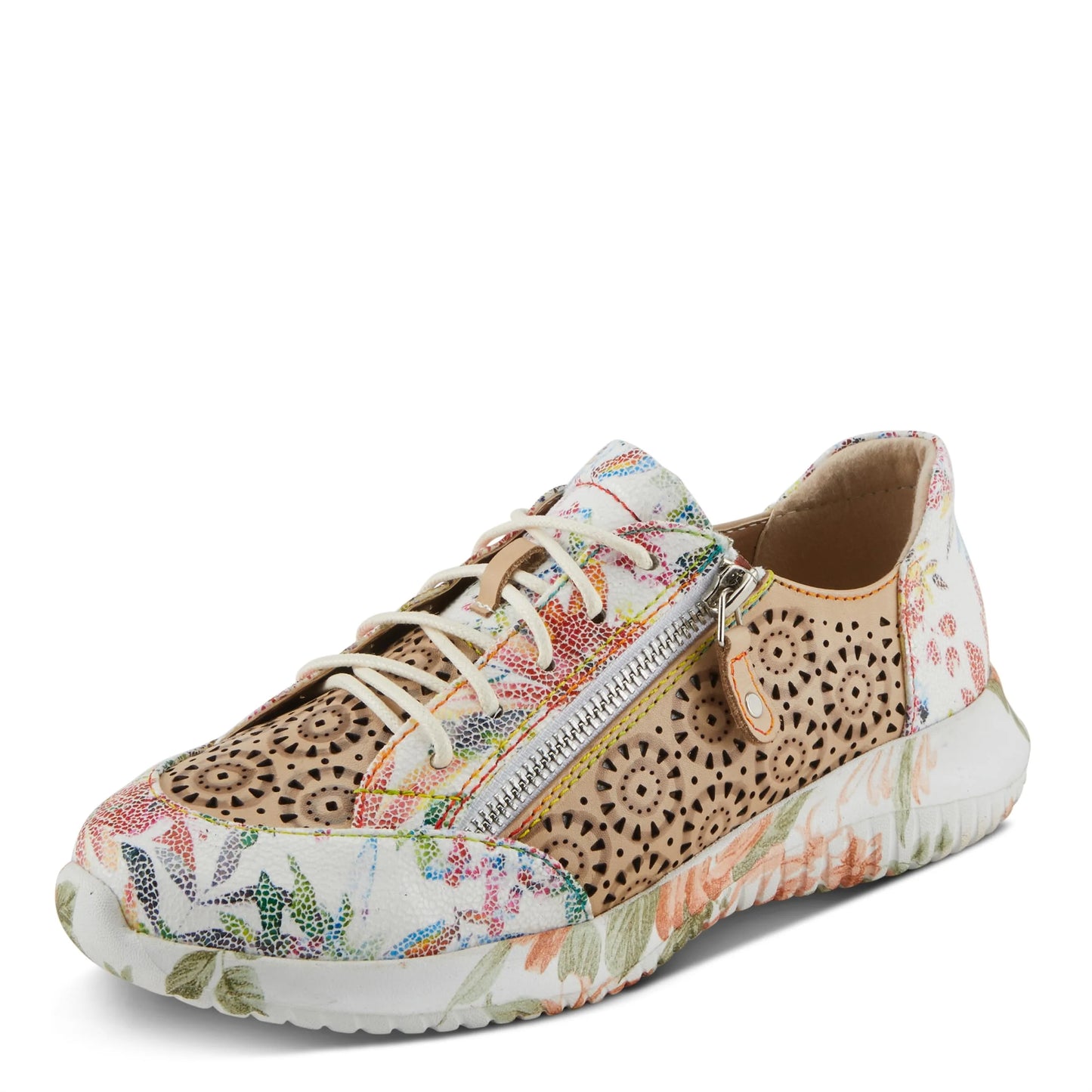 Sneaker L'Artiste 39/8.5 Lace-Up with Beige EU Jazzie Multi Flowers Women's Fashion