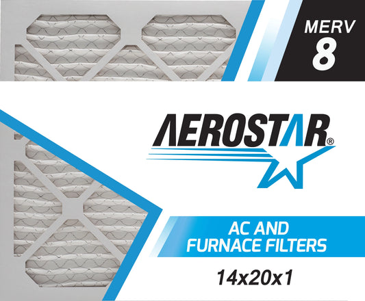 14x20x1 8 2 AC Aerostar Filter, Pack Air MERV Air Pleated Filter, Furnace