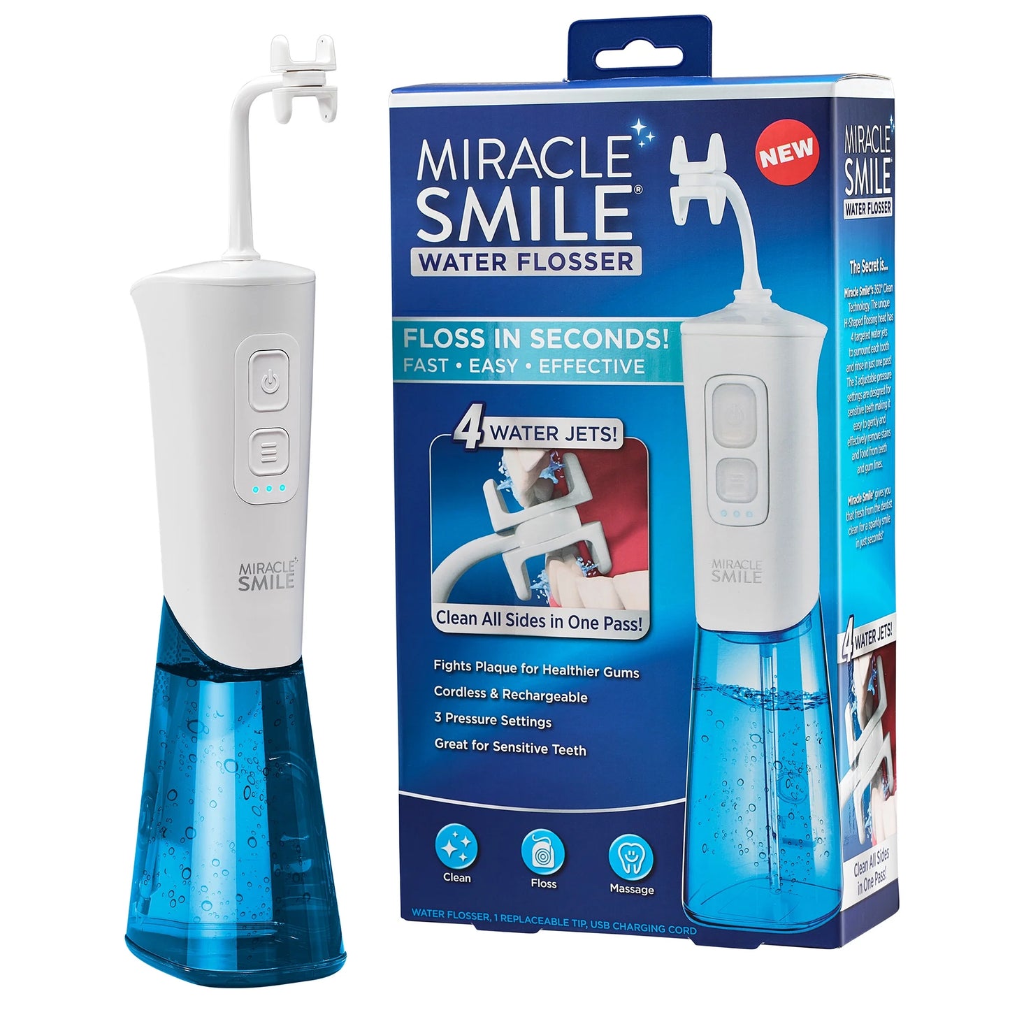 Easy Refill Water Portable Smile Water Miracle Rechargeable Water Flosser, Dental Flosser, Tank