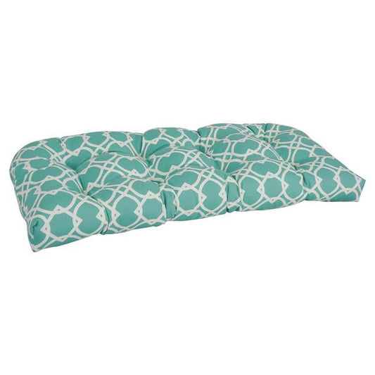 Tufted 19 Polyester Settee x Bench U-Shaped Cushion, Elipse in. Blazing & Spun Needles Pool Patterned 42