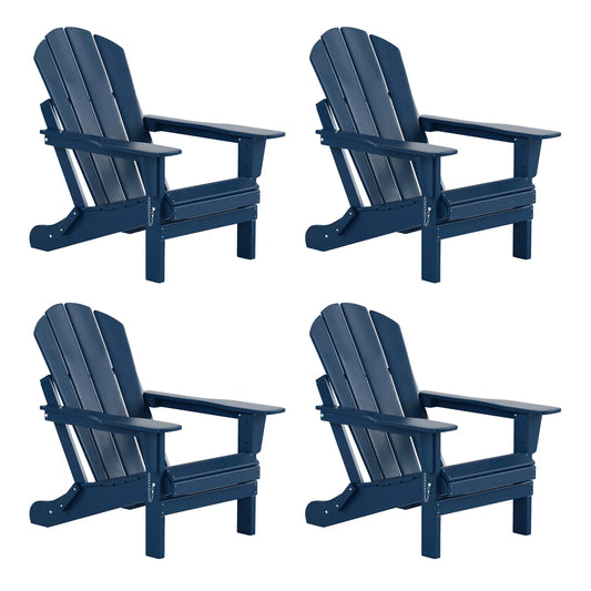 PLATINUM Outdoor Chairs 4), of Poly Patio (Set Navy Classic Adirondack Blue EXTRA Folding