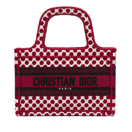 Bag Fabric Dioramour Red Tote Tote Book Mini (Good) Pre-Owned Dior Authenticated Canvas Unisex