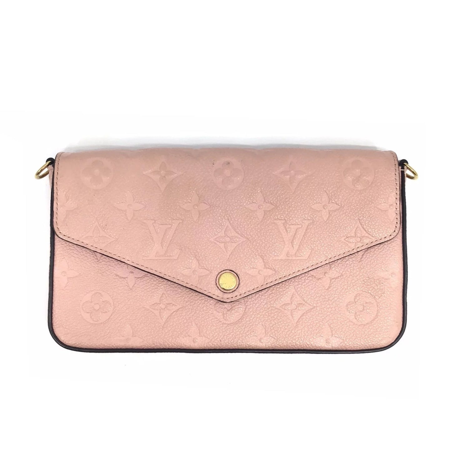 Monogram Wallet Pochette M67856 G Bag Pink VUITTON Louis Implant Vuitton Hardware Felicie Chain LOUIS Rose Gold Ballerine Women's (Fair) Pre-Owned