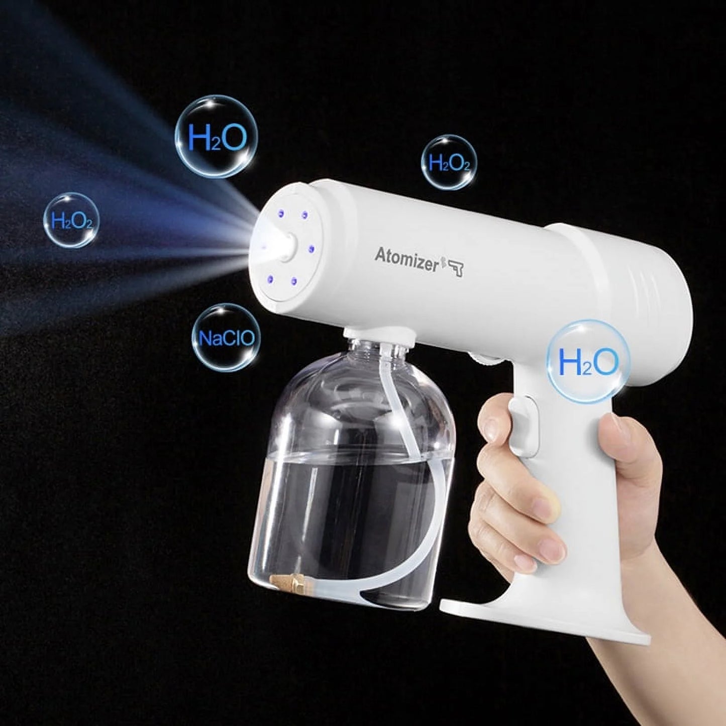 Sanitizer Spray Range Blue Spray Light Atomization Sprayer Machine Disinfection Steam Household Sprayer New Ce Wireless Large 500ml Capacity Machine Portable Uses Charging of Nano Disinfection Wide