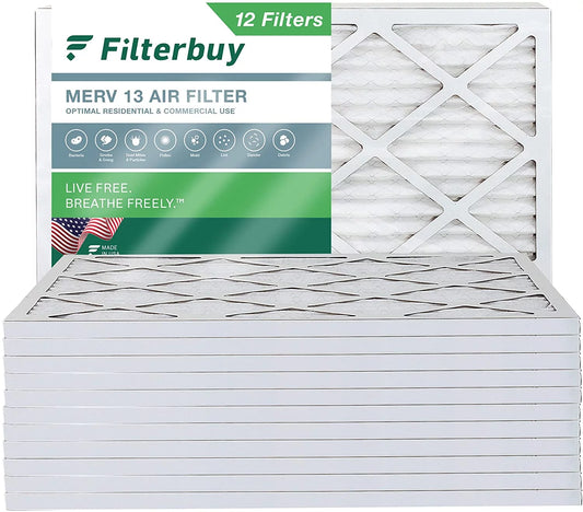 Air Filters MERV Pleated 13 (12-Pack) AC Furnace Filterbuy 14x18x1 HVAC