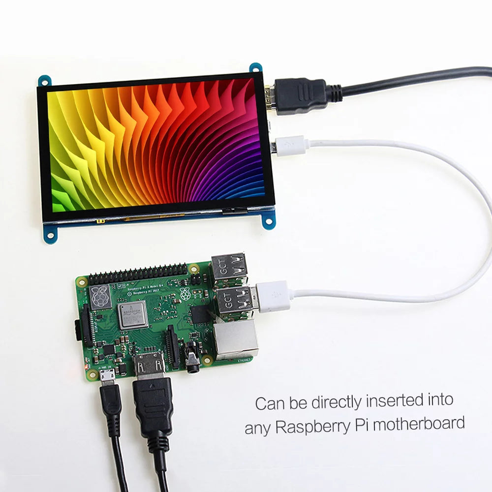 Display USB Pi Resolution Monitor Touchscreen Tool Capacitive 800*480 HD Portable with Raspberry Small HD 5 CACAGOO with Inch Interface Educational Compatible