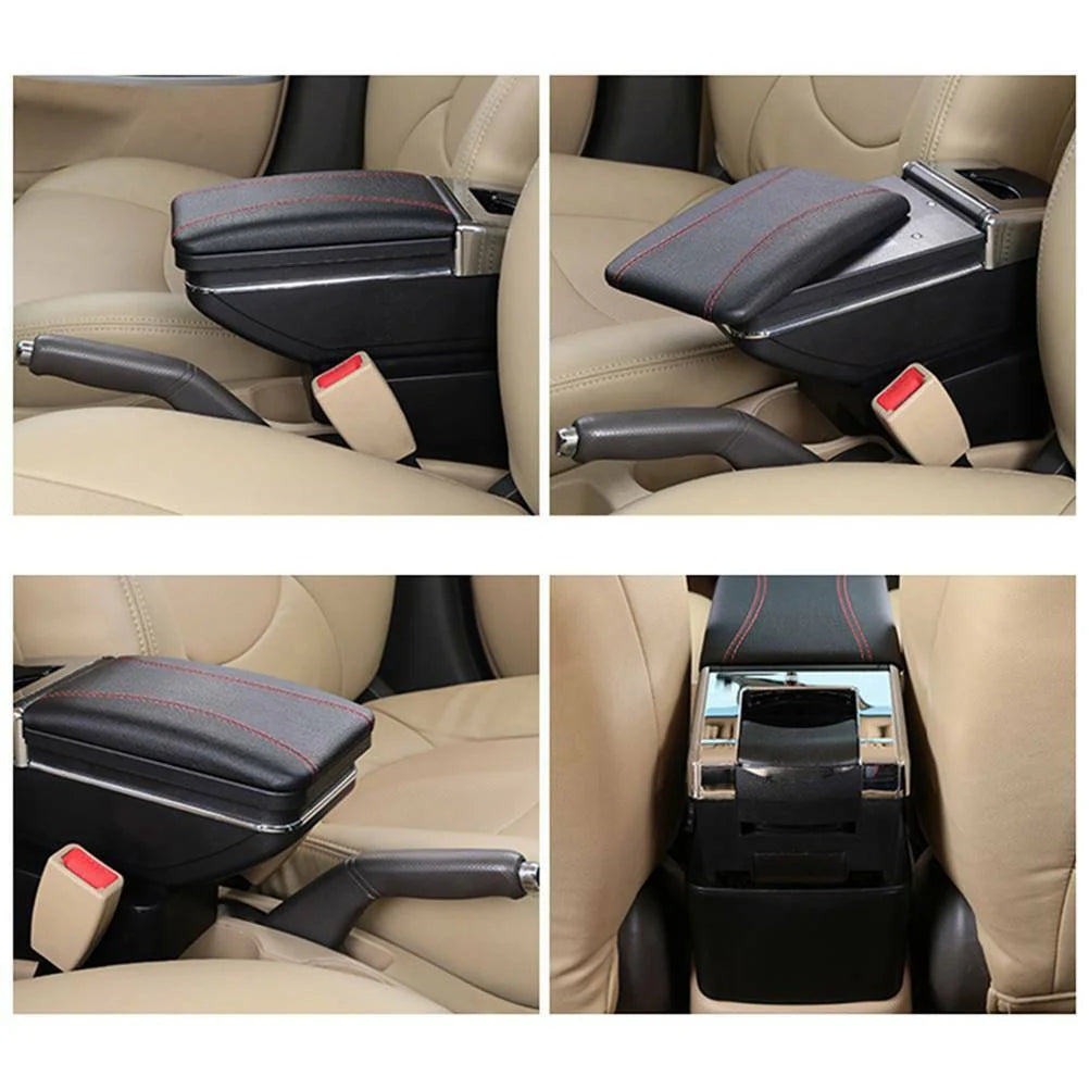 Central For Armrest Honda Jazz/ Compartment Black Storage Console 2002-2008 Box Fit