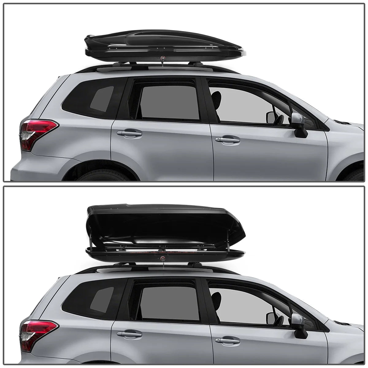 15 + Opening Top Roof Aluminum 2018 to Bar Luggage Dual w/ Side Keys Carrier 17 Motoring Side Rail Cross 2014 For Box 16 Storage DNA Subaru Forester PT-ZTL-8136-BK Cargo